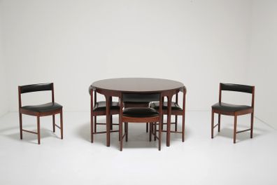 Vintage Rosewood Dining Table & 6 Dining Chairs Set by Tom Robertson for McIntosh, 1960s