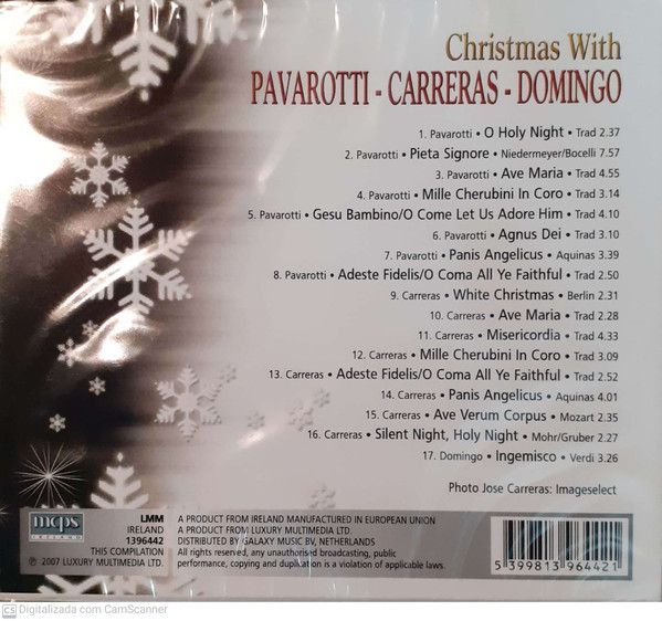 Christmas With Pavarotti, Carreras, Domingo CD. Free Postage!