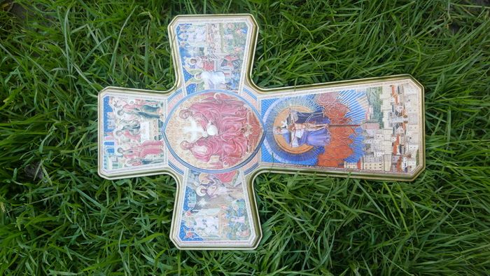 Cross. Crucifix Jesus Christ Decoupage Crucifix Wooden Scenes of His Life wall 15,4" x 11"