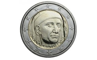 Rare 2 Euro Italian Boccacio 1313 TO 2013 Roberto Mauri - VERY LOW MINTAGE