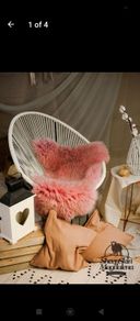 Cosy & warm pink sheepskin rug