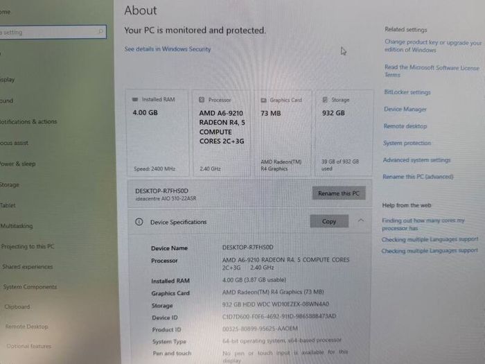 Lenovo IdeaCentre All-in-One PC 510-22ASR