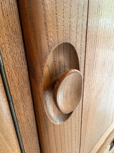 Ercol - elm and beech 'Windsor' model 468 sideboard,
