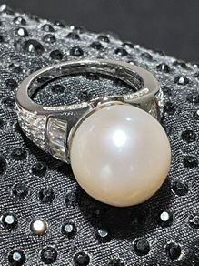 Sterling silver 925 Edison Pearl and Natural Cambodian Zircon Ring in Rhodium Overlay