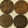 Four English Farthing Coins 1896 to 1932 Image 2