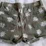 M&S Khaki Denim Shorts with Flower Print Age 15-16 BNWT Image 2