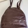 Vintage French Large Dark Brown Leather Bucket Bag Image 8