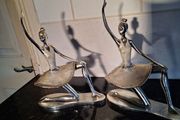 Two lovely metal ballerina ornaments