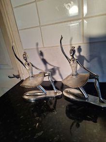 Two lovely metal ballerina ornaments