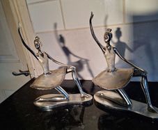 Two lovely metal ballerina ornaments