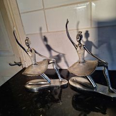 Two lovely metal ballerina ornaments