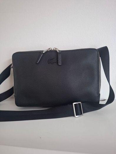Lacoste Chantaco Pique Leather Reporter Bag
