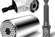 Right Angle Drill+Universal Socket,105 Degree Right Angle Screwdriver Set Drill Hex Bit Socket Adapter,7mm-19mm Multifunctional Cordless Ratchet Adapter Socket Wrench Set