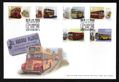 2019 Isle of Man Manx Buses (3rd Series) Commemorative Stamps First Day Cover (FDC)