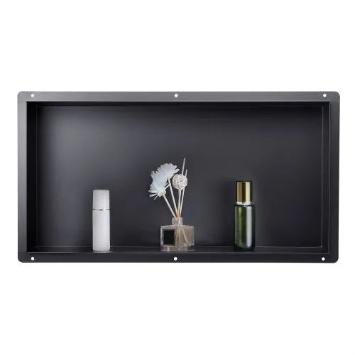 Shower Niche, 33.0 x 63.5 x 10.2 cm Frameless Recessed Wall Niche, Heavy-duty Stainless Steel Modern Shampoo Storage Organizer