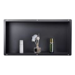 Shower Niche, 33.0 x 63.5 x 10.2 cm Frameless Recessed Wall Niche, Heavy-duty Stainless Steel Modern Shampoo Storage Organizer