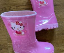 Hello Kitty Girls Pink & Glitter Wellies / Rain Boots