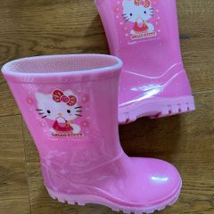 Hello Kitty Girls Pink & Glitter Wellies / Rain Boots