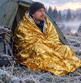 Emergency thermal blanket, camping, hiking blanket