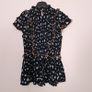 Mint Velvet Black Blue Floral Smocked Peplum Top Ruffle Sleeve Blouse 8UK/36EU Image 7