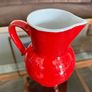 Vintage Emile Henry Bright Red Milk Jug French Farmhouse Kitchen Decor or Bud Vase Image 5