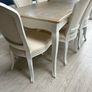 Cream Rustic Dining table and chairs Image 3