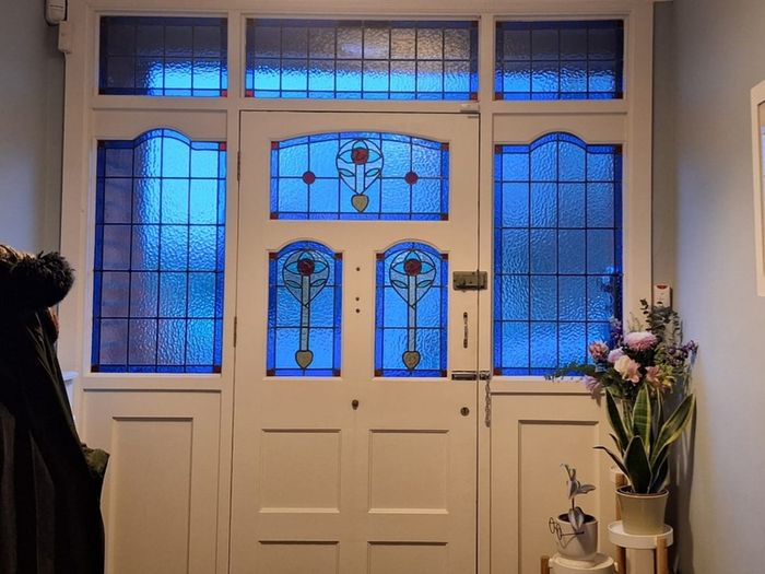 Stained Glass hardwood front door