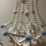 Pink and blue bead light chandelier Image 5