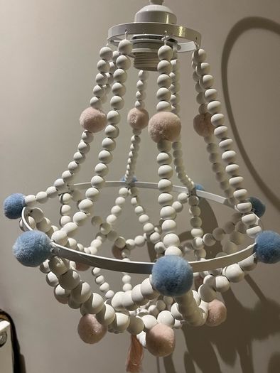 Pink and blue bead light chandelier