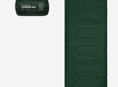 New Green Sleeping bag in a down-string bag - great for sleepovers, festivals and camping trips