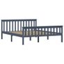 Bed Frame Grey Solid Pinewood 150 x 200 cm Image 3
