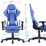 Ergonomic Gaming Chair, Computer Desk Chair Racing Design with Wide Back Cushion, Extendible Footrest in Waist Area Simply Connect to PC (Blue 1) Image 5