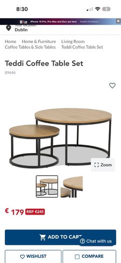 coffe table set 80cm-50cm