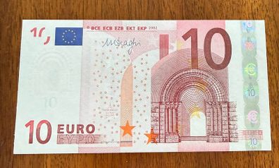 European Union 10 Euro Prefix T 2002 Banknotes X 1