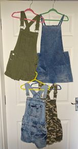 Bundle of denim dungarees, 8-9 yo