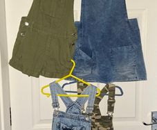 Bundle of denim dungarees, 8-9 yo