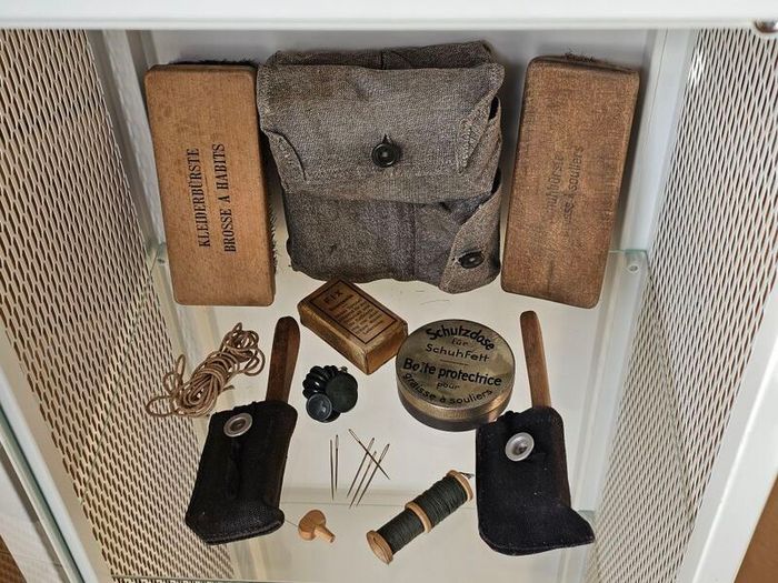 Vintage 1950s  Swiss Army uniform and boot cleaning, grooming, and repair kit Collectable Militaria