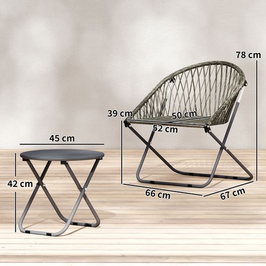 Patio Bistro Set Folding Patio Furniture Set with 2 Chairs and Table