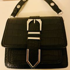 Christian Lacroix Croc Embossed Crossbody Shoulder Bag Statement Designer Piece