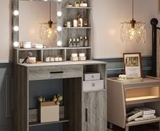 Dressing Table with Mirror and 10 LED Lights