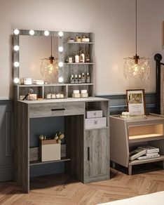 Dressing Table with Mirror and 10 LED Lights