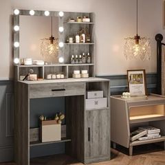 Dressing Table with Mirror and 10 LED Lights