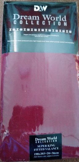 Wine colour Super king fitted valance sheet