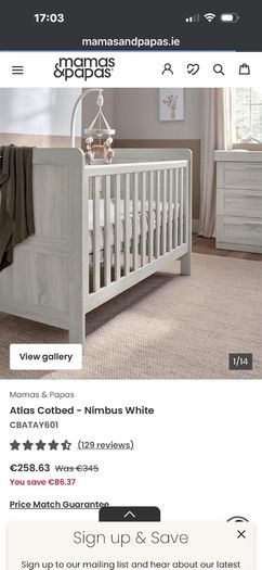 Mamas & Papas Cotbed & Mattress