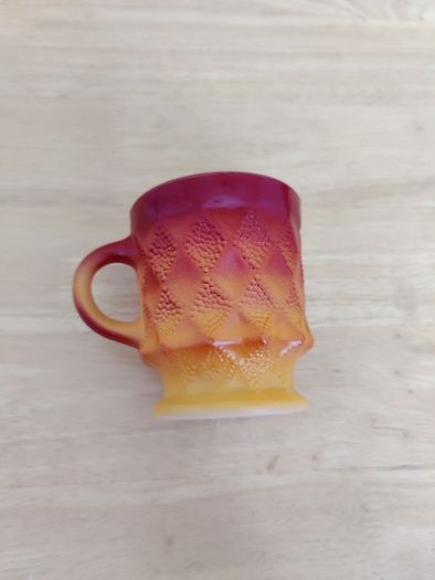 Fire King Kimberly Orange Dimple Vintage Mug Coffee Cup 1970's Prop  Anchor Hocking