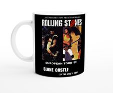 Rolling Stones Slane Castle Ireland 1982 Commemorative White 11oz Ceramic Mug