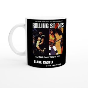 Rolling Stones Slane Castle Ireland 1982 Commemorative White 11oz Ceramic Mug