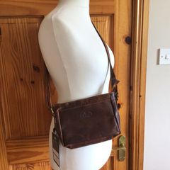 Bnwts Rowallan Distressed Handmade brown Leather Bag