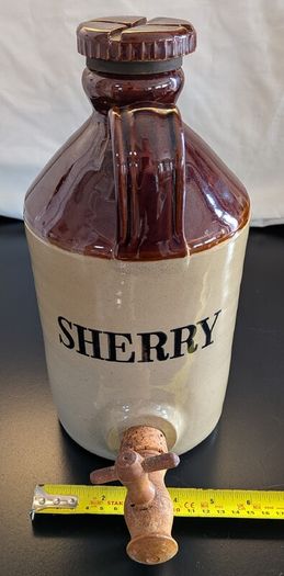 Pearsons Chesterfield Sherry Dispenser Stoneware Tap Stopper Vintage