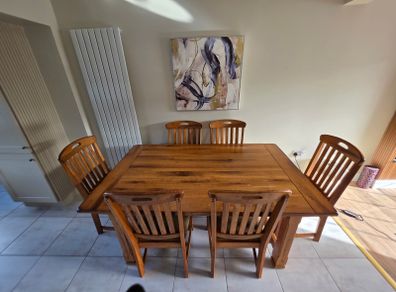 Solid wood dining table